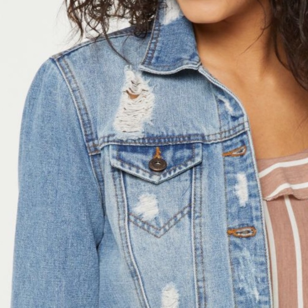 Highway Jeans Ripped Jean Jacket